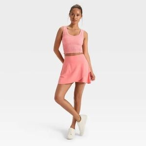 NWT JoyLab Athletic Skort Coral Pink Knit Flowy High-Rise Women's Size XL
